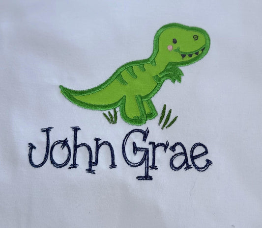 Personalized Dinosaur Shirt/ Dinosaur Monogram Shirt/ Boy Dino Pary Shirt/ Dino Party/ T-Rex/ Dinosaur Appliqué