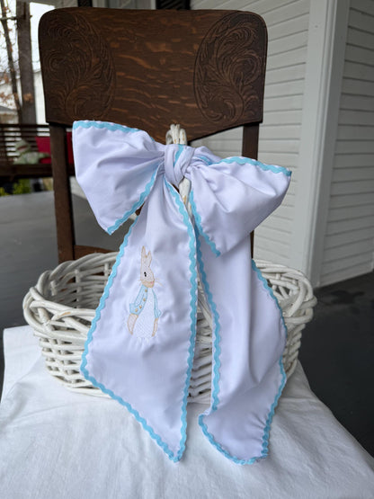 Personalized Easter Basket Sash | Monogram Easter Bow | Custom Embroidered Easter Basket Ribbon | Easter Gift for Kids | Easter Basket Decor