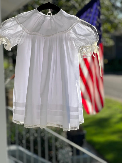 Heirloom Bishop Flower Girl Dress, Imperial Batiste & Lace