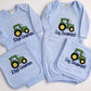 Infant Boy Gown Gift Set -Tractor Appliqué
