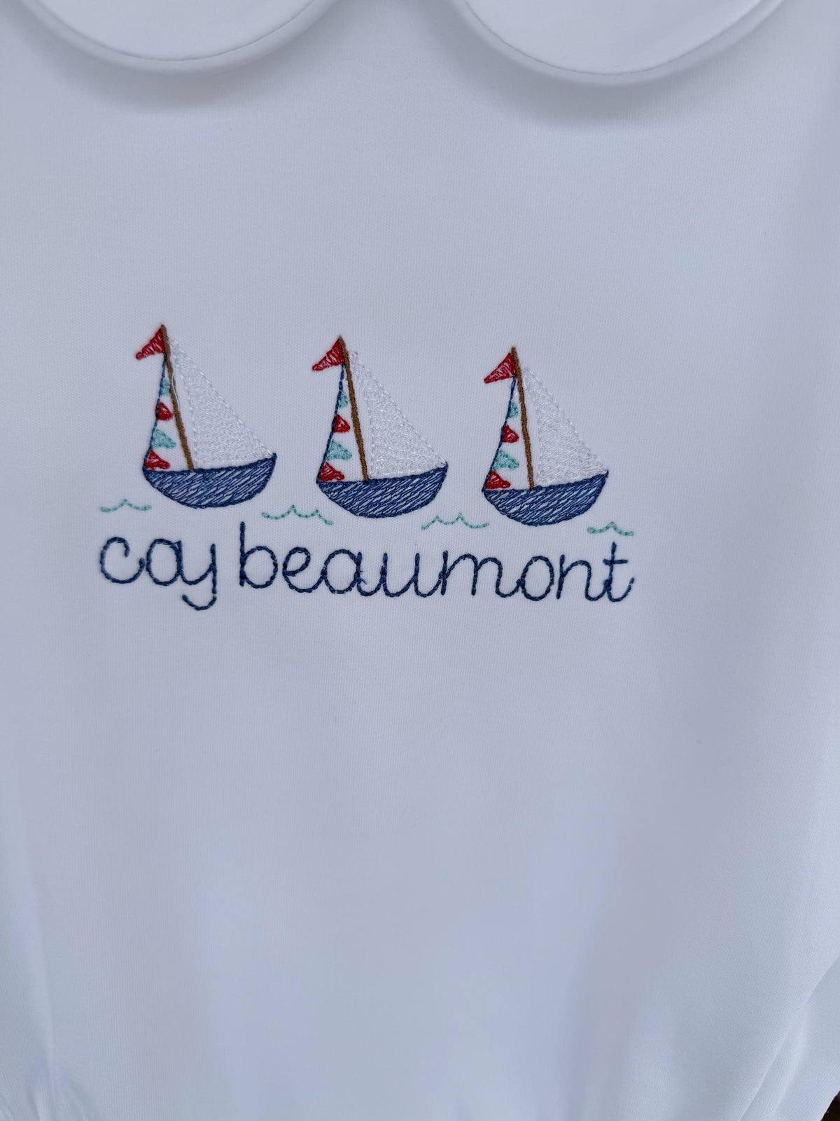 Personalized Sailboat Bubble Romper – Baby Boy Cotton