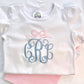 Girls Ruffle Tee Short Sleeve - Personalized with Bow