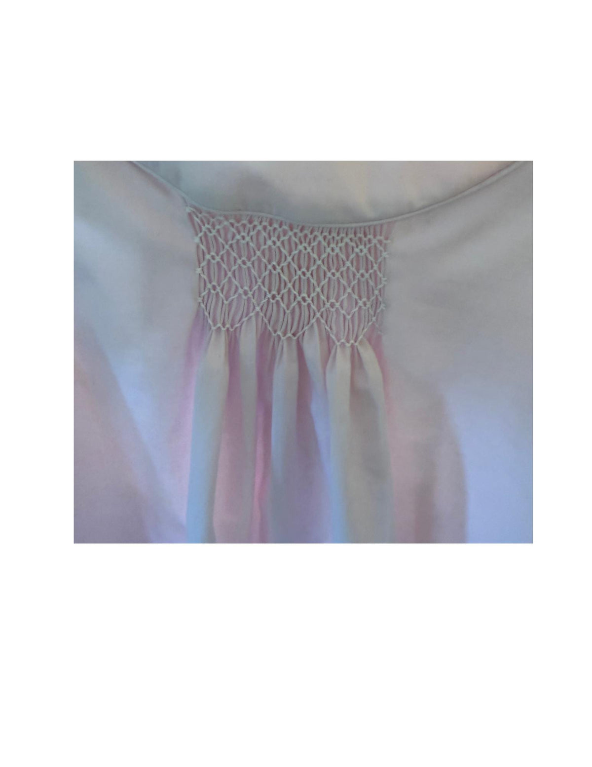 Pink Hand Smocked Dress Lace Trim