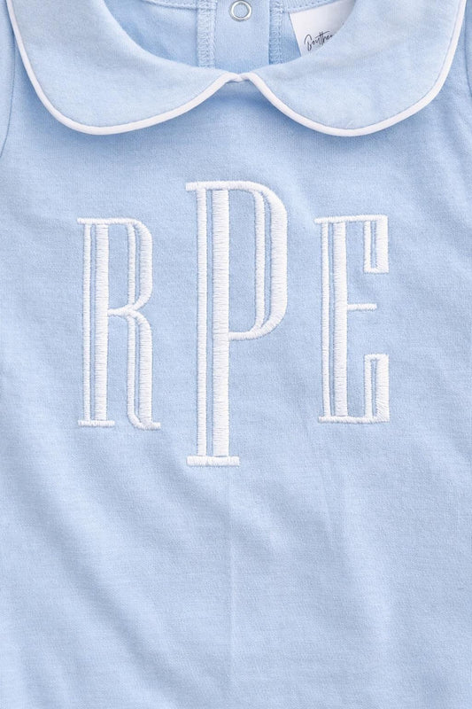 Heirloom Baby Bubble Romper with Peter Pan Collar | Personalized Monogram
