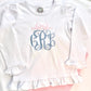 Girls Ruffle Tee Short Sleeve - Personalized with Bow