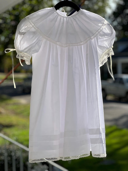 Heirloom Bishop Flower Girl Dress, Imperial Batiste & Lace