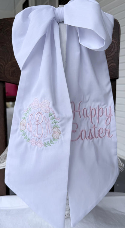 Personalized Easter Basket Sash | Monogram Easter Bow | Custom Embroidered Easter Basket Ribbon | Easter Gift for Kids | Easter Basket Decor
