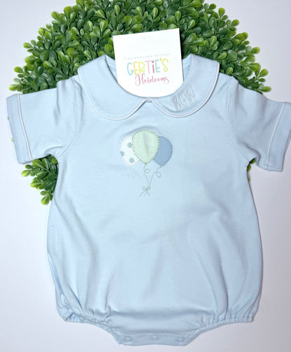 Personalized Boys Balloon Bubble with Peter Pan Collar