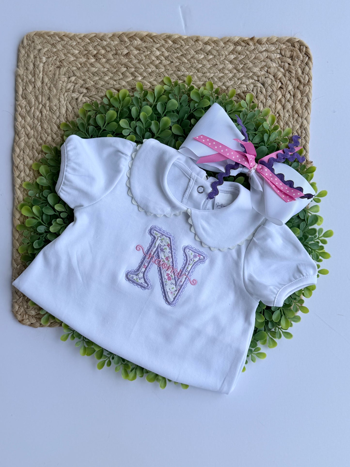 Monogrammed Bubble Romper