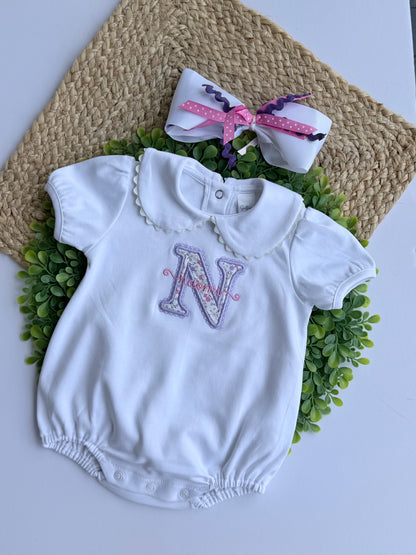 Monogrammed Bubble Romper