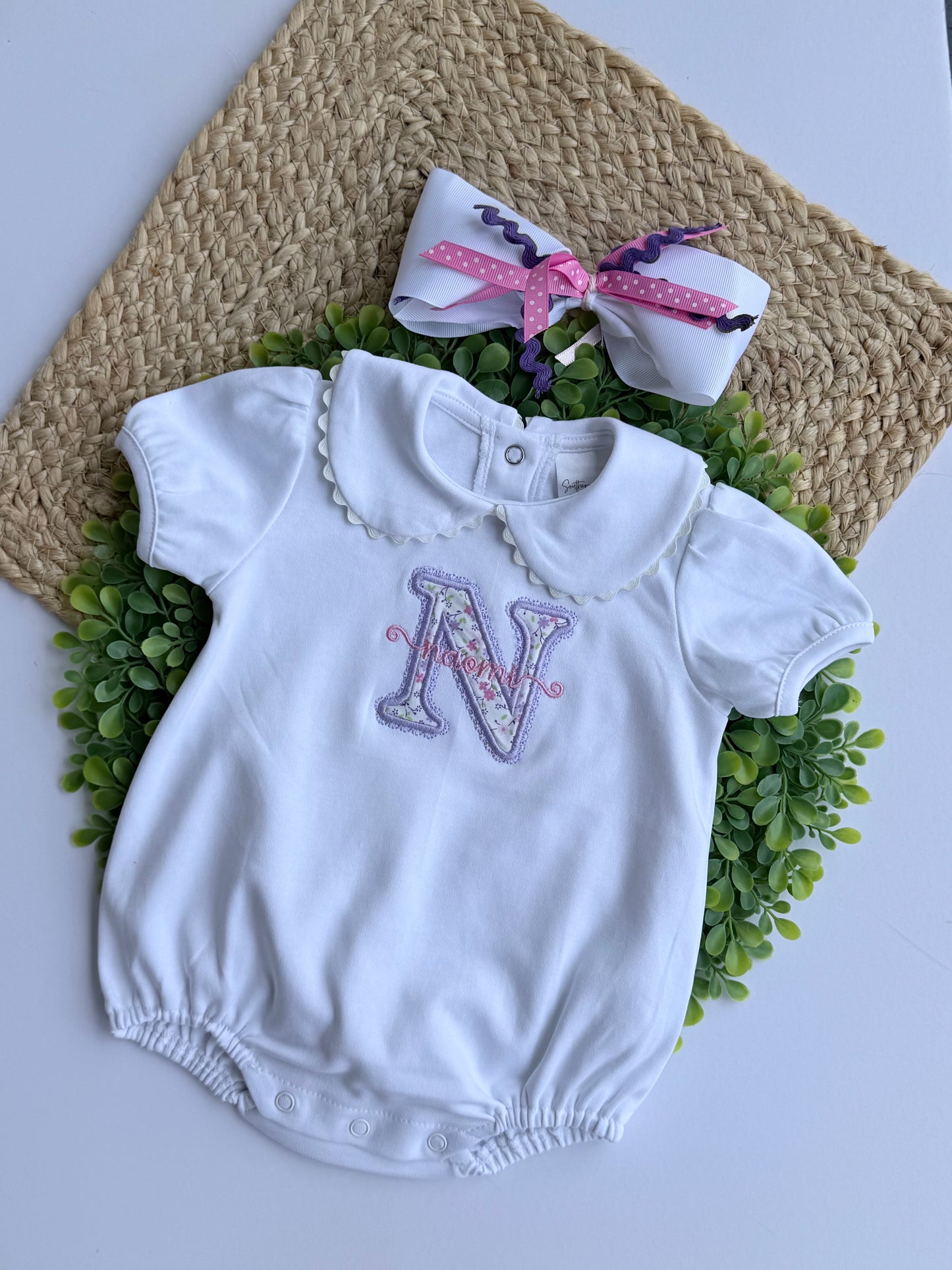 Monogrammed Bubble Romper