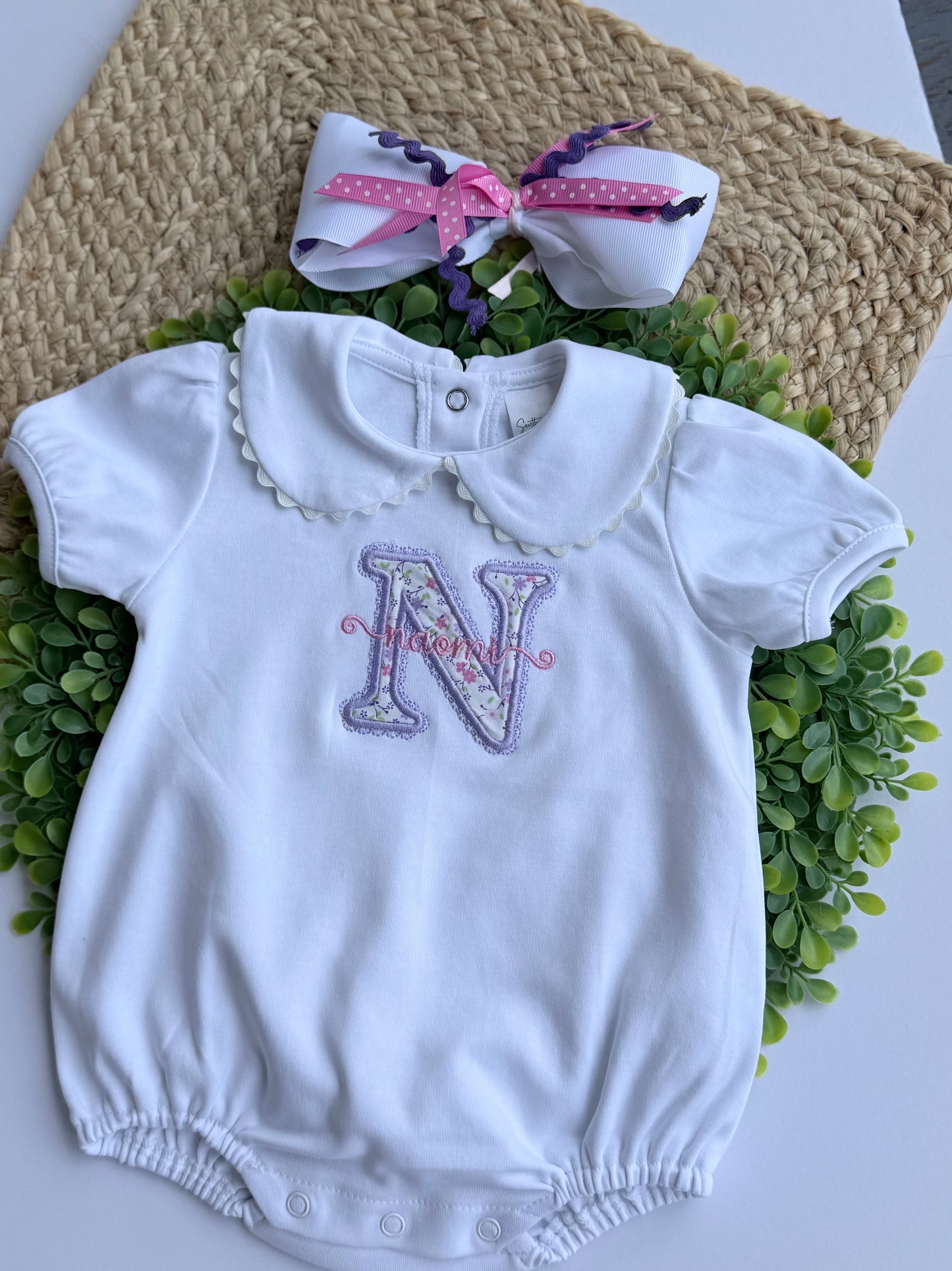 Monogrammed Bubble Romper