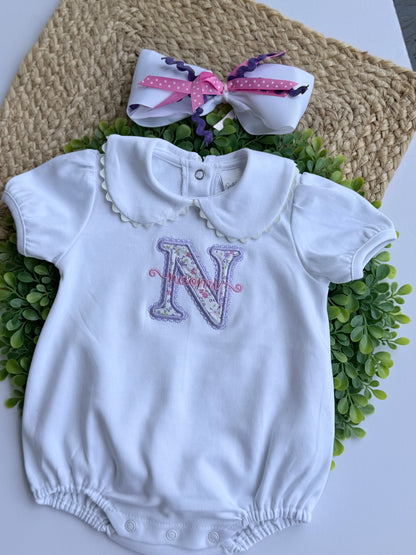 Monogrammed Bubble Romper