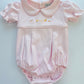 Girls Short Sleeve Collared Bubble- Pink with Ducks