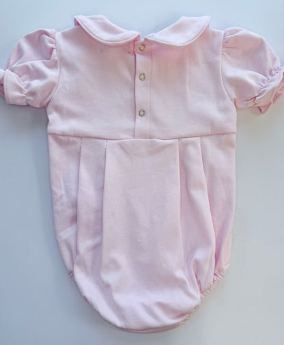 Girls Short Sleeve Collared Bubble- Pink with Ducks