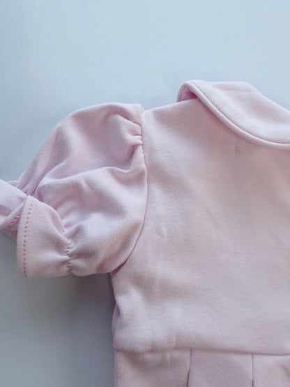 Girls Short Sleeve Collared Bubble- Pink with Ducks
