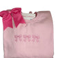 Pink Embroidered Bow Sweatshirt