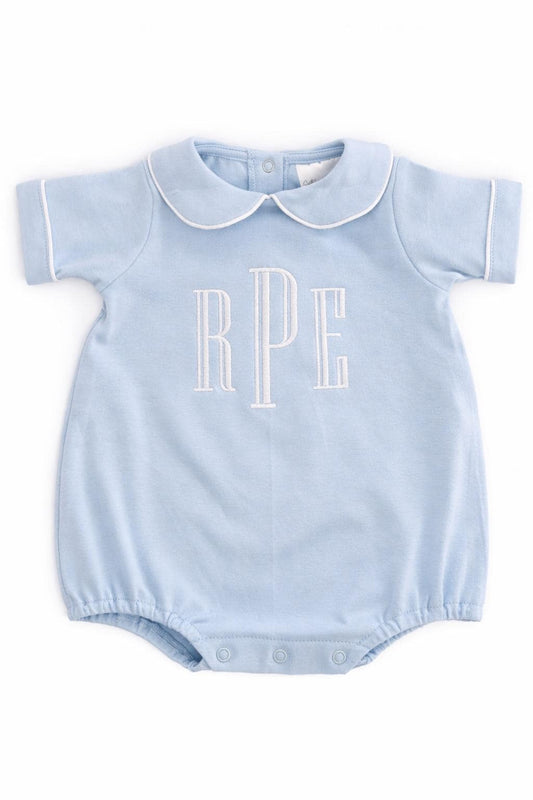 Heirloom Baby Bubble Romper with Peter Pan Collar | Personalized Monogram