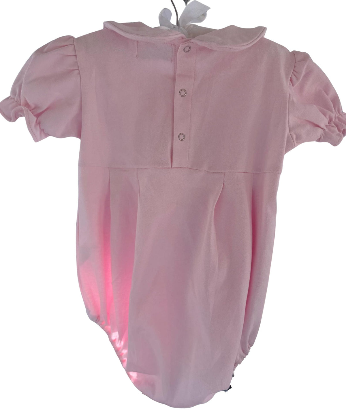 Short Sleeve Scalloped Collar Bubble - Pink Personalized Floral Design